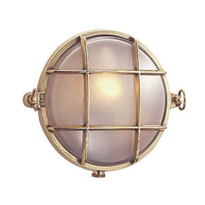Foresti Schottlampe Messing – maritime Wandleuchte mit mattem Glas