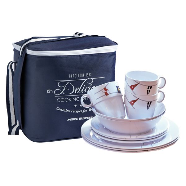 MARINE BUSINESS REGATA Geschirrsatz 16 Teile mit Korb