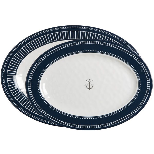 MARINE BUSINESS Sailor Soul ovale Servierteller 41x29/35x26cm 2 Stück