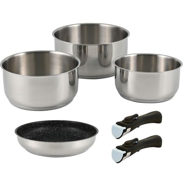 1852 Topfsatz - 3 Töpfe 1 Pfanne und 2 abnehmbare Handgriffe