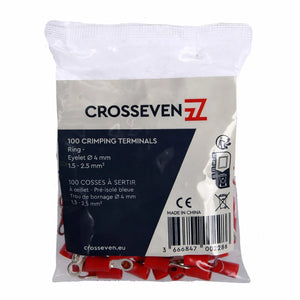 Crosseven Isolierte Ringkabelschuhe Rot ø4 mm