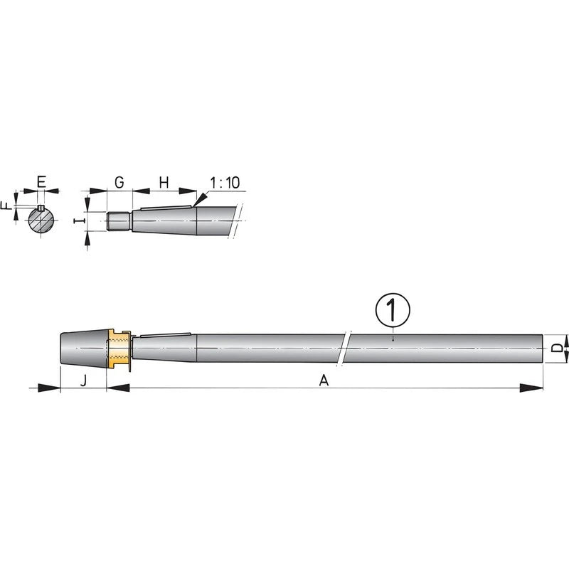 Vetus Niro-Welle mit Hutmutter L=1000mm