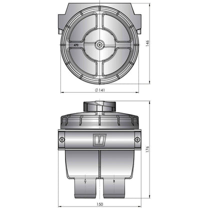 Vetus Kühlwasserfilter Typ 470 - 38