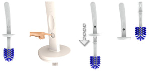 Toilet brush with holder, self-service packaging