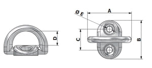 Rutgerson Decksauge klappbar Edelstahl 43 x 30mm 1700kg