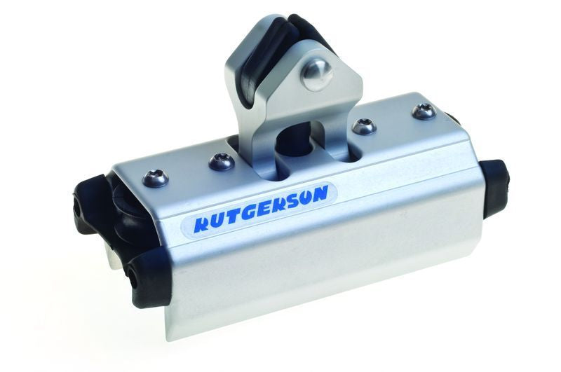 Rutgerson Großschot-Traveller mit Bügel und Umlenkung – harteloxiertes Aluminium mit Roll-Link-Lagern