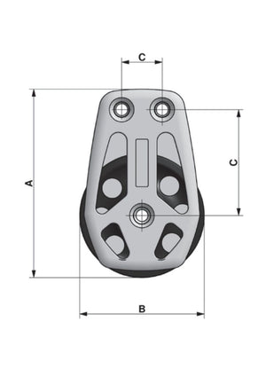 Rutgerson Decksblock Typ 80 Aluminium – zweischeibig mit Gleitlager