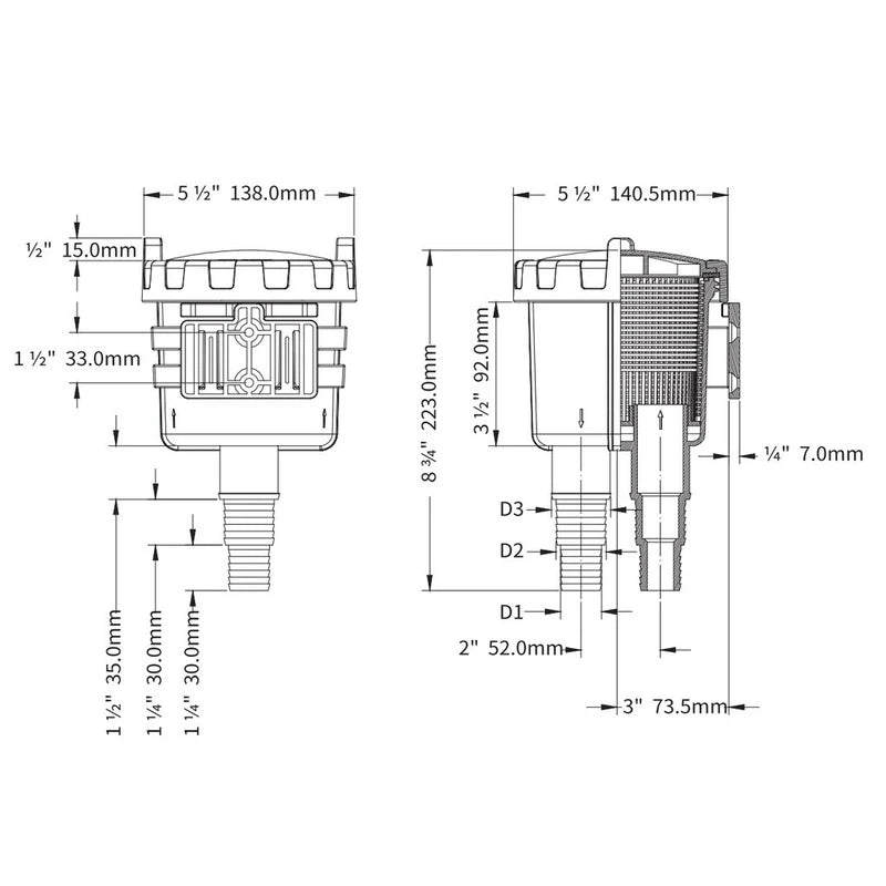 BUKH PRO Wasserfilter Typ L (Hollex) 25/32/38mm