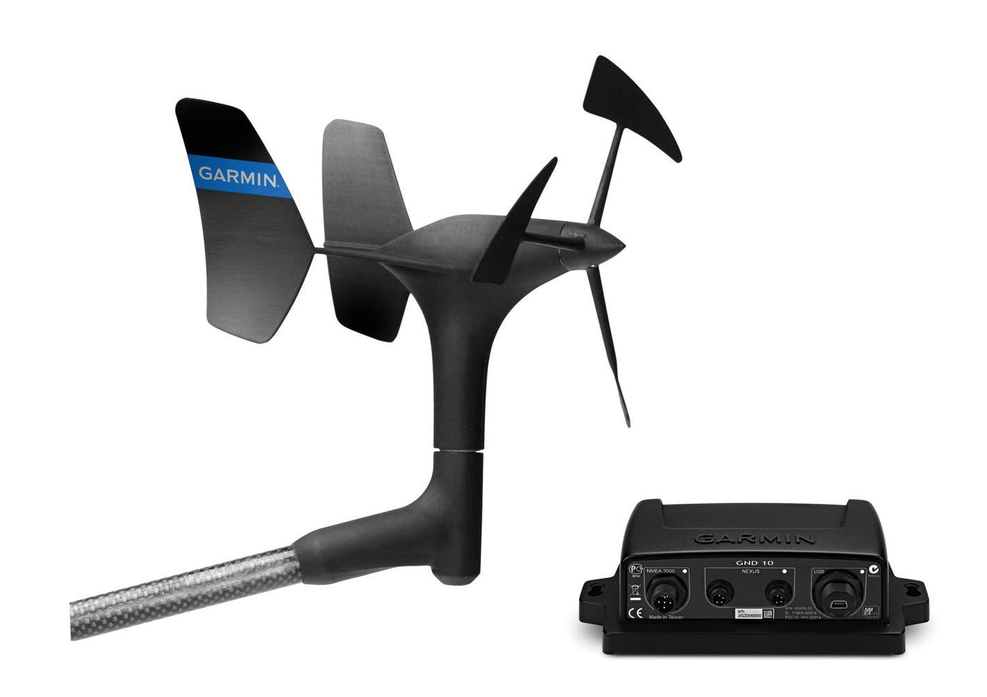 Garmin gWind Windmess-Geber – Komplettset mit Mastkabel und GND10 Box
