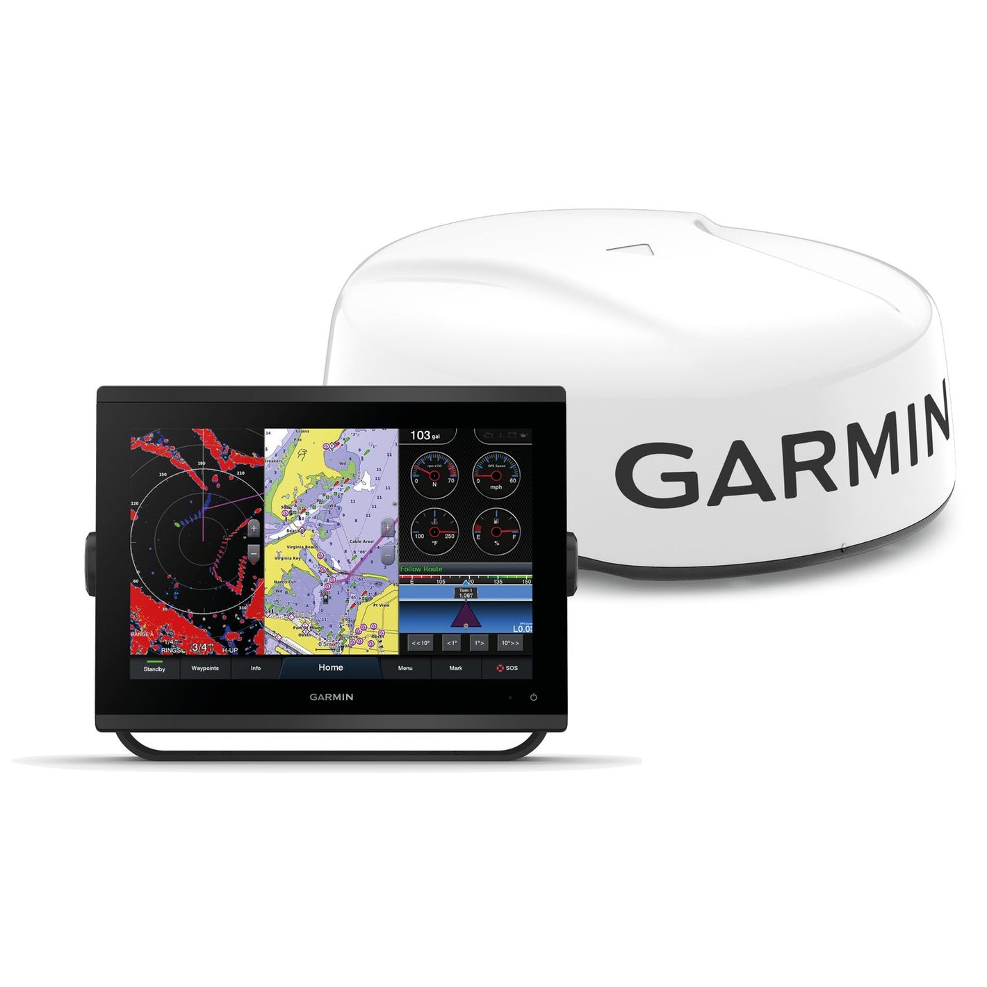 Garmin GPSMAP 923/1223xsv & GMR 18HD3 – Multifunktionsdisplay mit Radarset