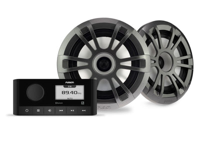 Fusion MS-RA60 + EL-F653SPG Lautsprecher – kompaktes Bordsound-Kit in Sport Grau