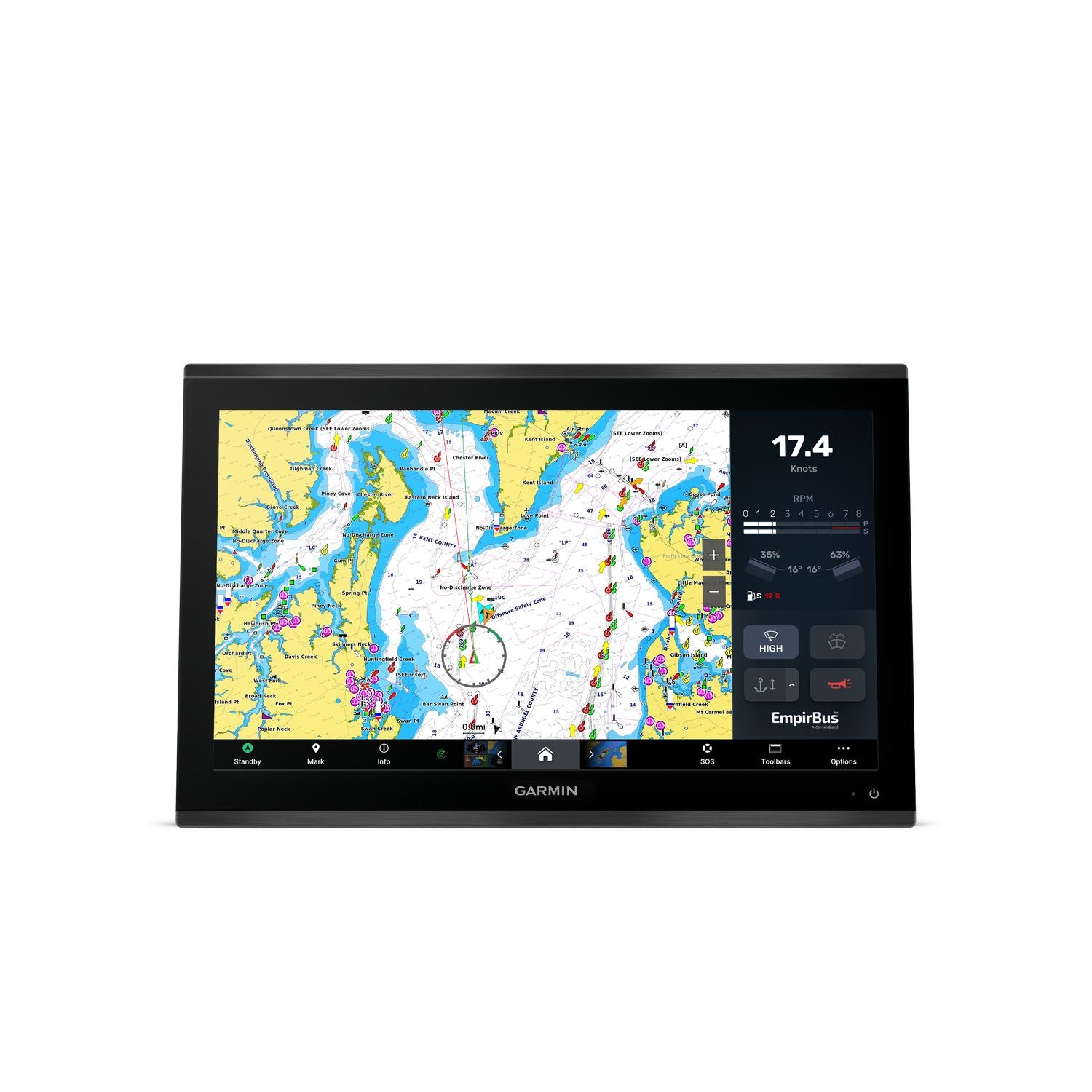 Garmin GPSMAP 9000 – 4K IPS Touchscreen-Kartenplotter mit BlueNet Netzwerk