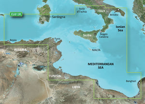 Garmin BlueChart EU013R – Seekarte Italien Südwest & Tunesien
