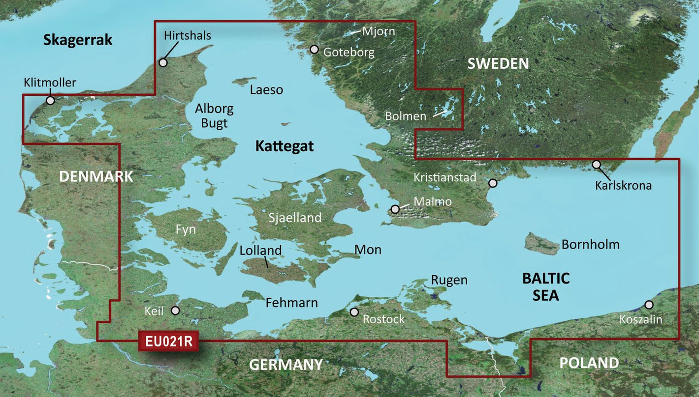 Garmin BlueChart EU021R Denmark East – Sweden Southeast – elektronische Seekarte