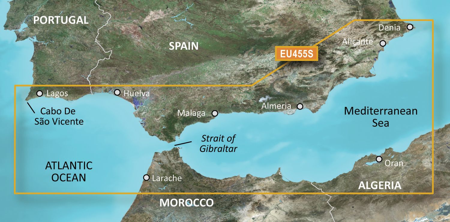 Garmin BlueChart g3 Vision VEU455S – Elektronische Seekarte Alicante bis Cabo de São Vicente