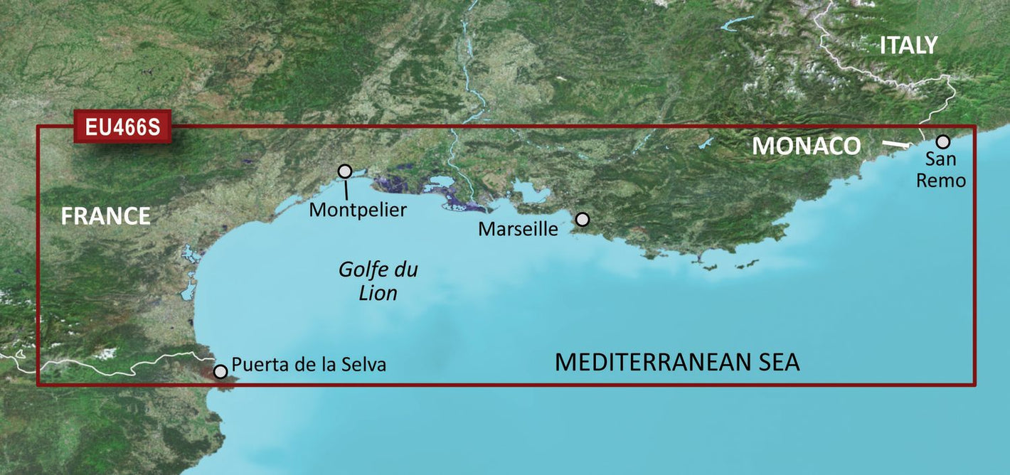 Garmin Seekartenmodul G3 Vision microSD/SD card: VEU466S - Golfe Du Lion to San Remo