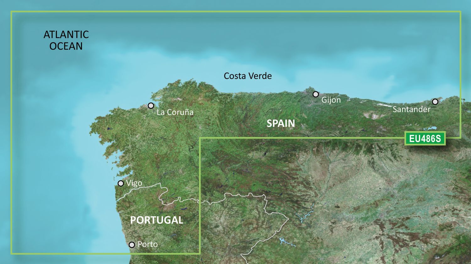 Garmin BlueChart g3 Vision VEU486S – Elektronische Seekarte Galicien & Asturien