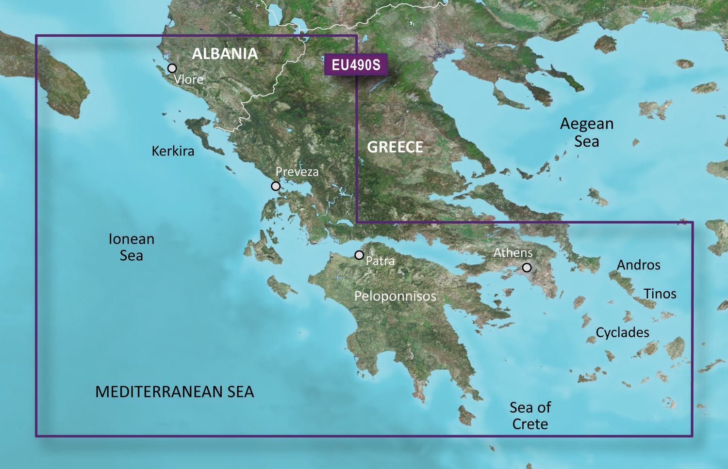 Garmin Seekartenmodul G3 Vision microSD/SD card: VEU490S - Greece West Coast and Athens