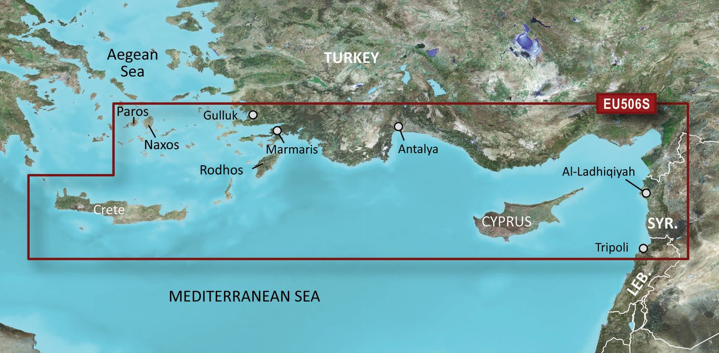 Garmin BlueChart g3 Vision VEU506S – Elektronische Seekarte Kreta bis Zypern