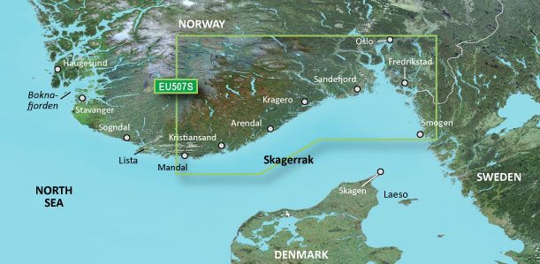 Garmin BlueChart g3 Vision VEU507S – Elektronische Seekarte Oslo–Mandal–Smögen