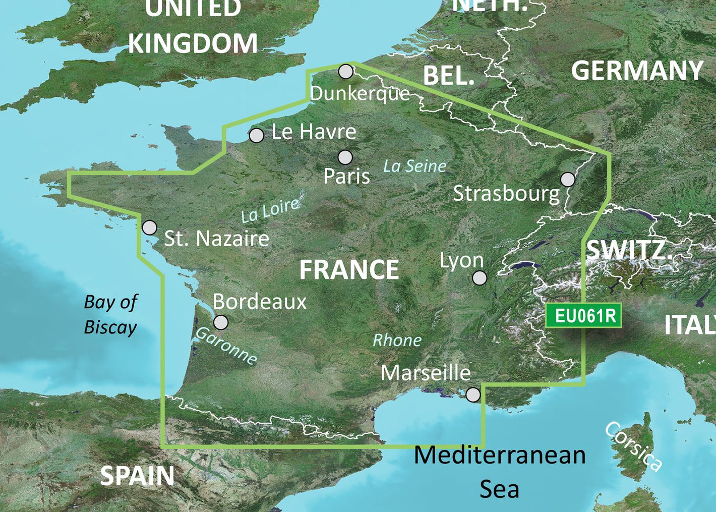 Garmin BlueChart EU061R France Inland Waters – Elektronische Binnenwasserkarte Frankreich
