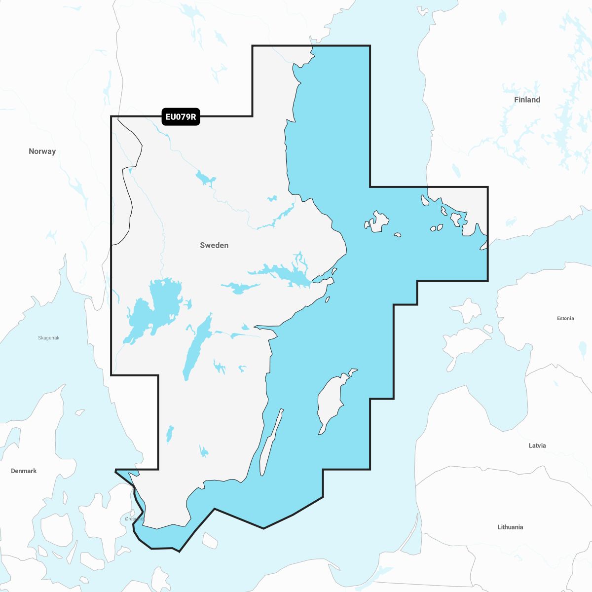 Garmin Navionics+ EU079R – Elektronische Seekarte Schweden Südküste & Ostküste bis Umeå