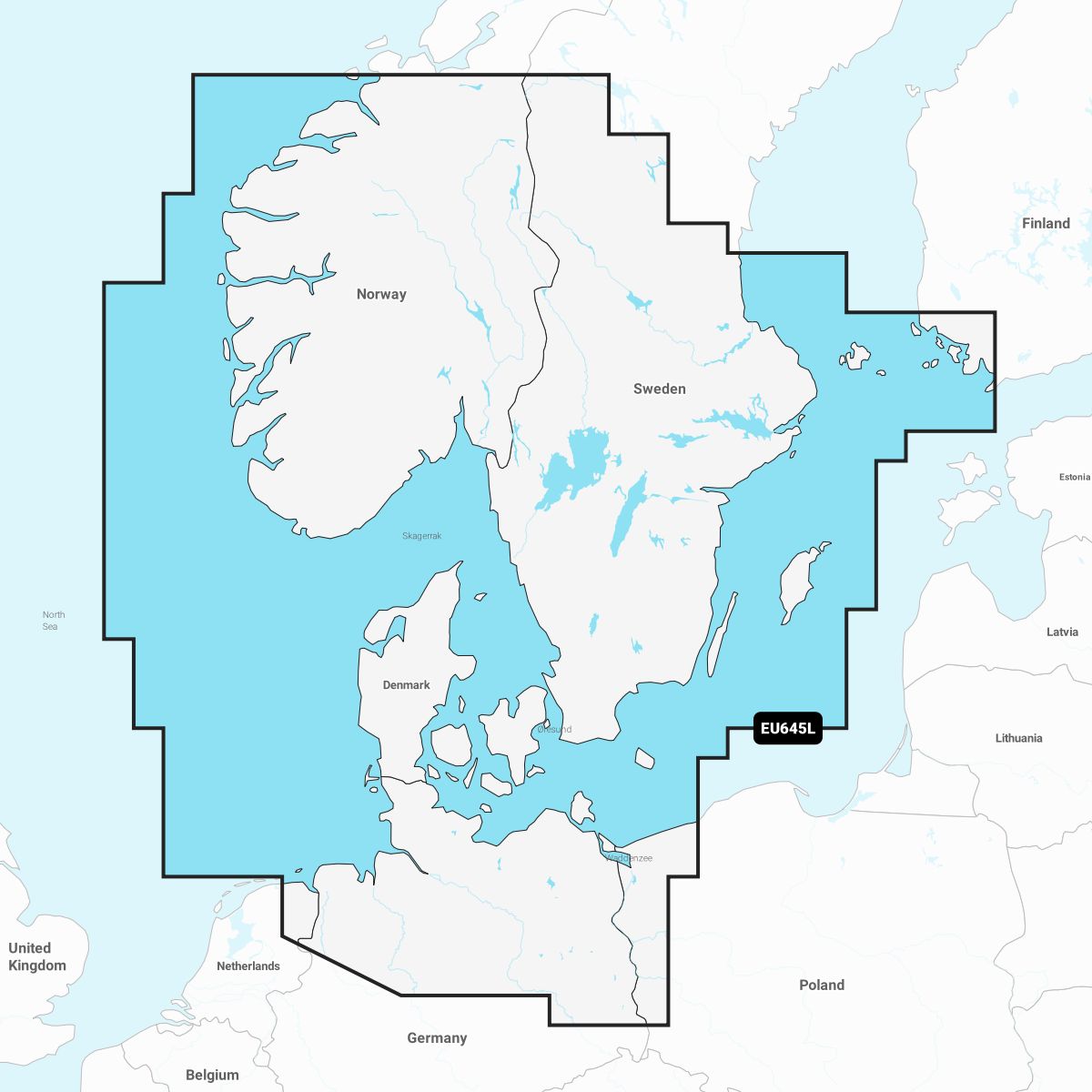 Garmin Navionics+ EU645L – Elektronische Seekarte Skagerrak und Kattegat