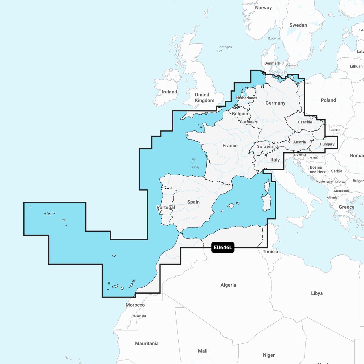 Garmin Navionics+ EU646L – Elektronische Seekarte Westeuropa & Nordwestafrika