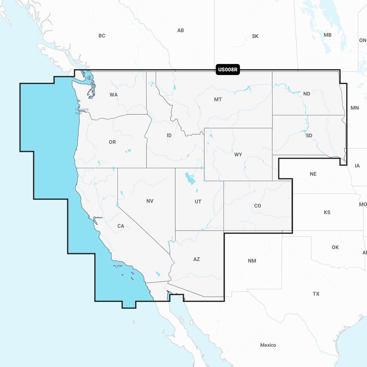 Garmin Navionics+ US008R – Elektronische Seekarte USA Westküste