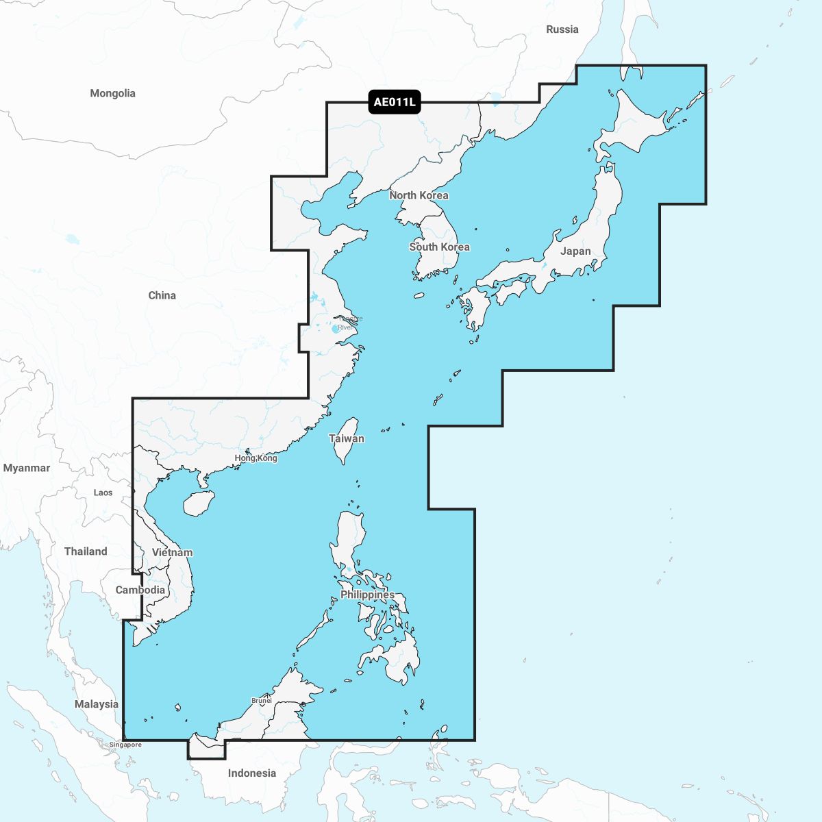 Navionics+ AE011L – Elektronische Seekarte Chinesische See & Japan