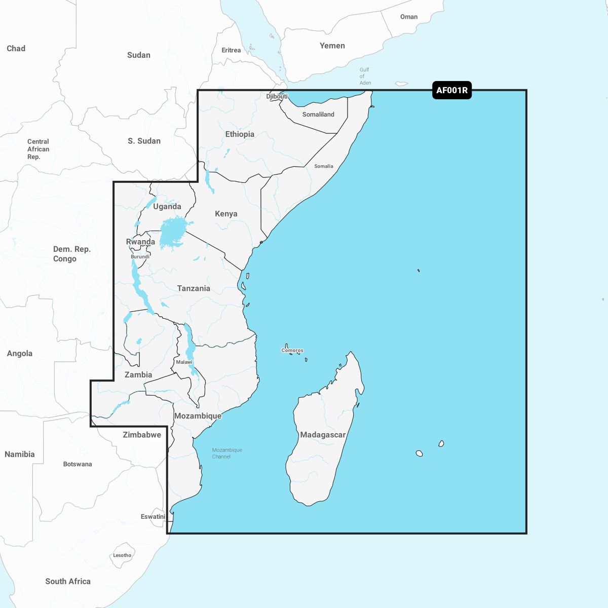 Navionics+ AF001R Afrika Ostküste und Madagaskar