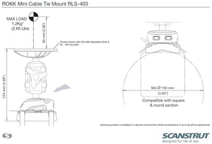 Scanstrut ROKK MINI Basis mit Kabelbindern RLS-403 für Rohre oder Rechteckprofilen
