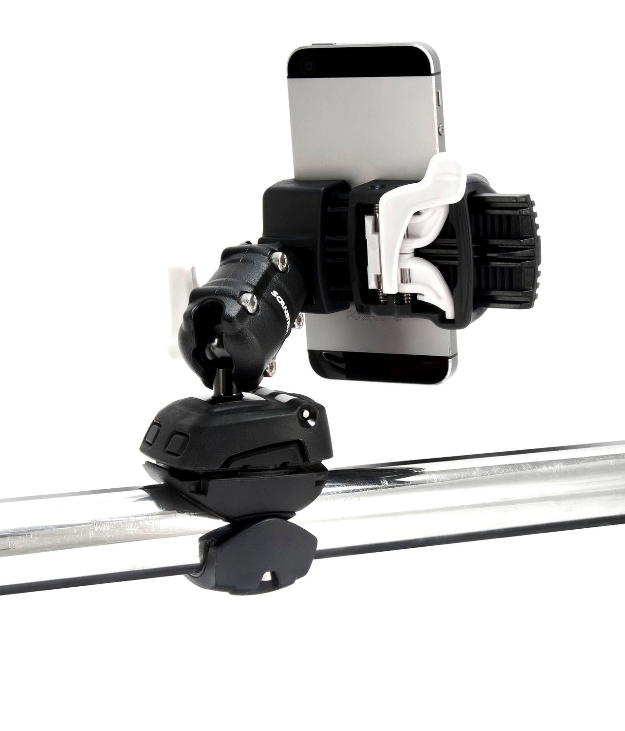 Scanstrut ROKK MINI Smartphonehalterung RLS-509-402 mit Fuss und und Basis für Rohrmontage (RLS-402+RLS-AM+RL-509)