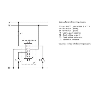 Veratron VDO VL AFTERMARKET CLOCK - - SINGLE SCAL