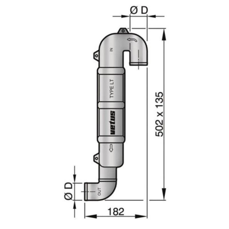 Vetus Schwanenhals LT45