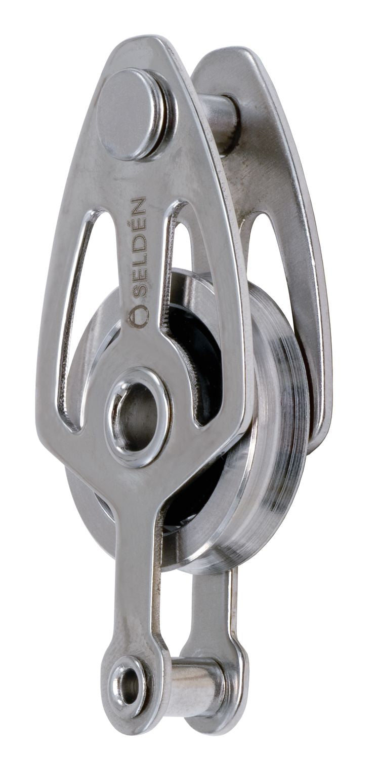 Seldén Einscheibiger Kugellager-Block BBB25 High Load rostfreier Stahl mit Bolzen und Unterbügel