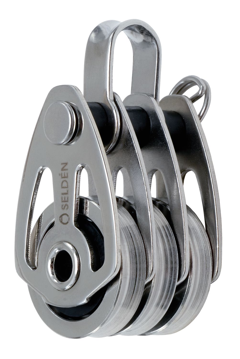 Seldén Dreischeibiger Kugellager-Block BBB25 High Load rostfreier Stahl mit Schäkel