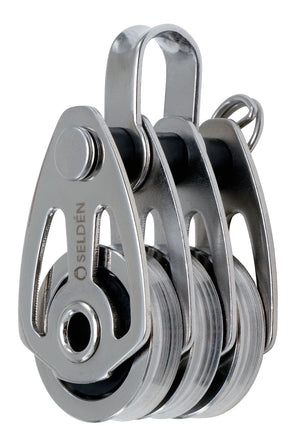 Seldén Dreischeibiger Kugellager-Block BBB25 High Load rostfreier Stahl mit Schäkel