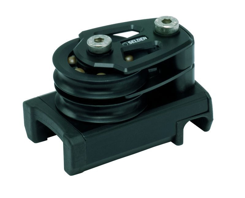 Seldén Performance Endstück für Genuaschiene System 30 mit doppeltem Violin-Umlenkblöcken für Kontrolleine