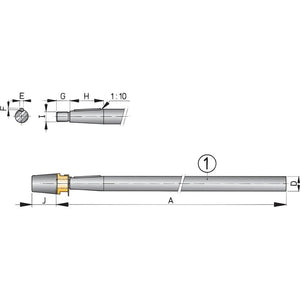 Vetus Niro-Welle mit Hutmutter L=2000mm