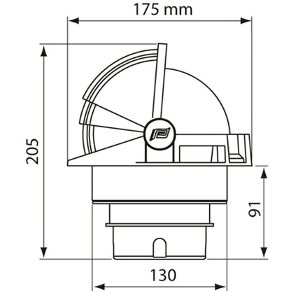 Plastimo COMPASS OLYMPIC 135 WHITE.C BLK