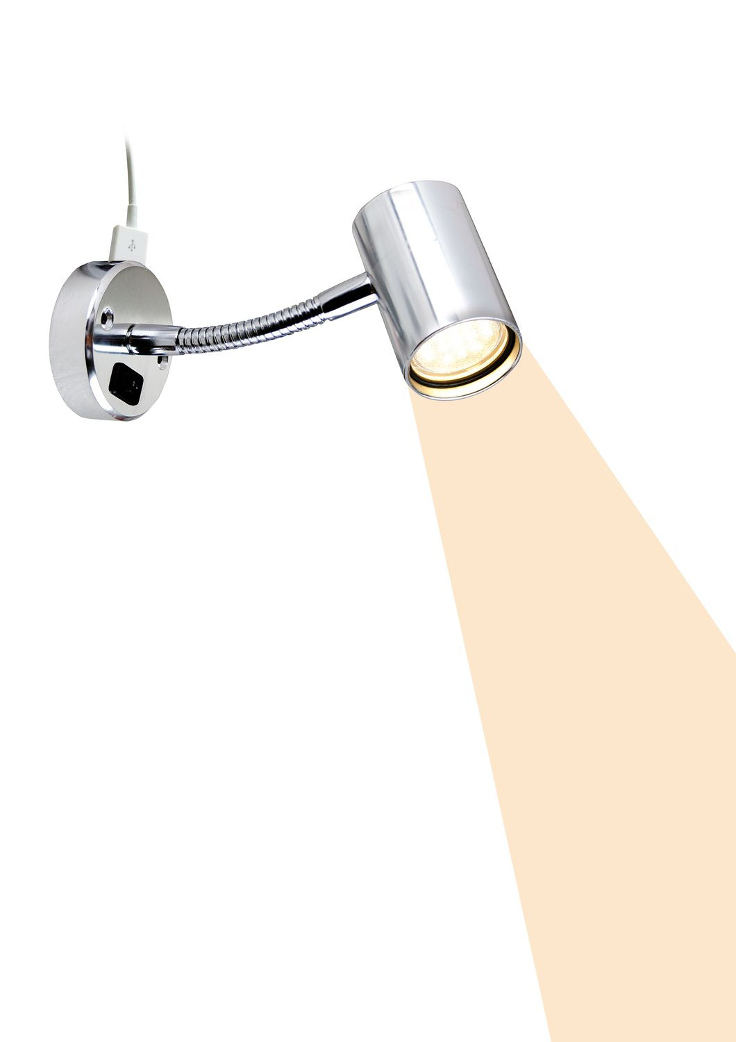 Batsystem Leseleuchte Tube D1 mit Schalter biegsamer Arm LED 12V 06W 60lm IP21 Alum m USB-Anschluss