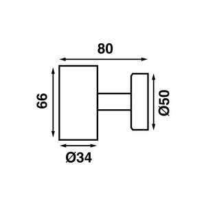 Batsystem Tube D2 reading light with switch, LED 12V 12W 120lm IP21, aluminum with USB port