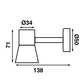 Batsystem Leseleuchte Tube D3 mit Schalter biegsamer Arm LED 12V 06W 60lm IP21 Aluminium