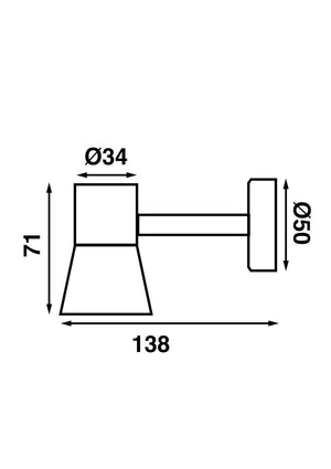 Batsystem Tube D3 reading light with switch, flexible arm, LED 12V 06W 60lm IP21 aluminum
