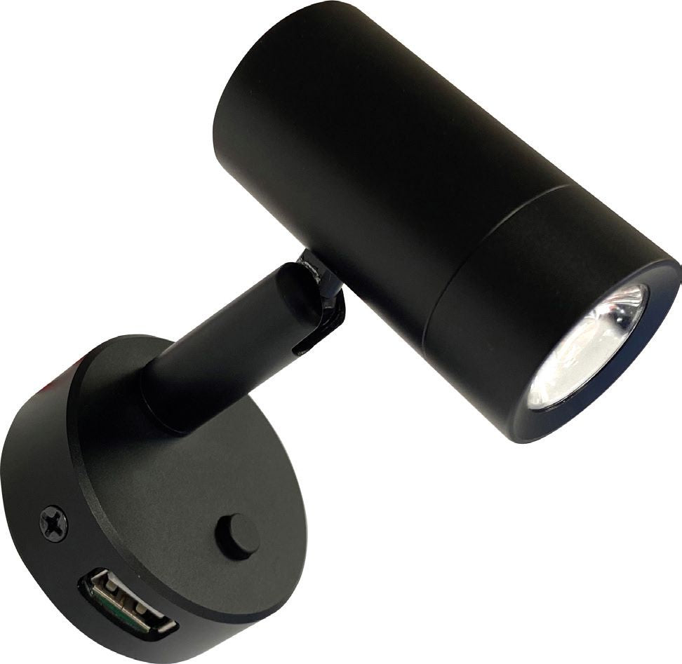 Batsystem Minitube D4 LED Leseleuchte – matt schwarz