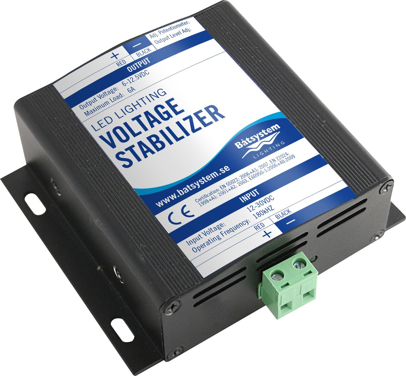 Batsystem Spannungsstabilisator für LED Leuchten Eingang 12-30V Ausgang 6-12  max 6A IM21 schwarz