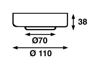 Batsystem Sun ceiling light with switch, LED 8-30V 2W 150lm IP21 Chrome