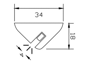 Batsystem Mahagoni Profil für LED Mini Sleeve 9530s L=1m