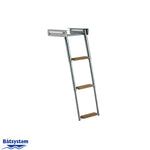 Batsystem Kassettenleiter Teak – platzsparende Teleskopleiter für Bord und Badeplattform